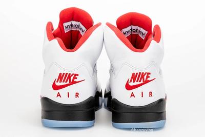 Air Jordan 5 Fire Red Left Side Heel