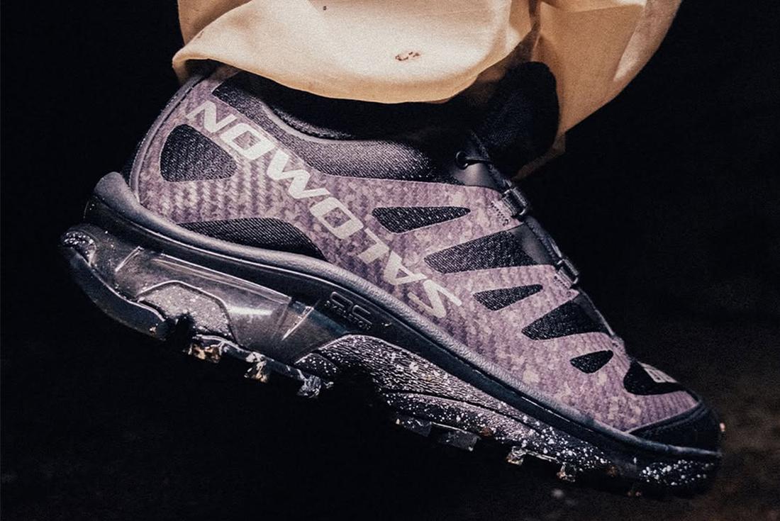 supply x salomon xt-4 on foot flipped logo dirt outside