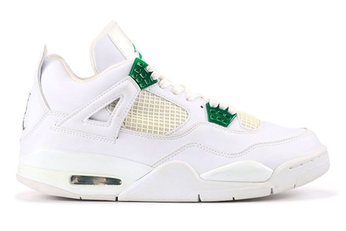 white and green jordan 4