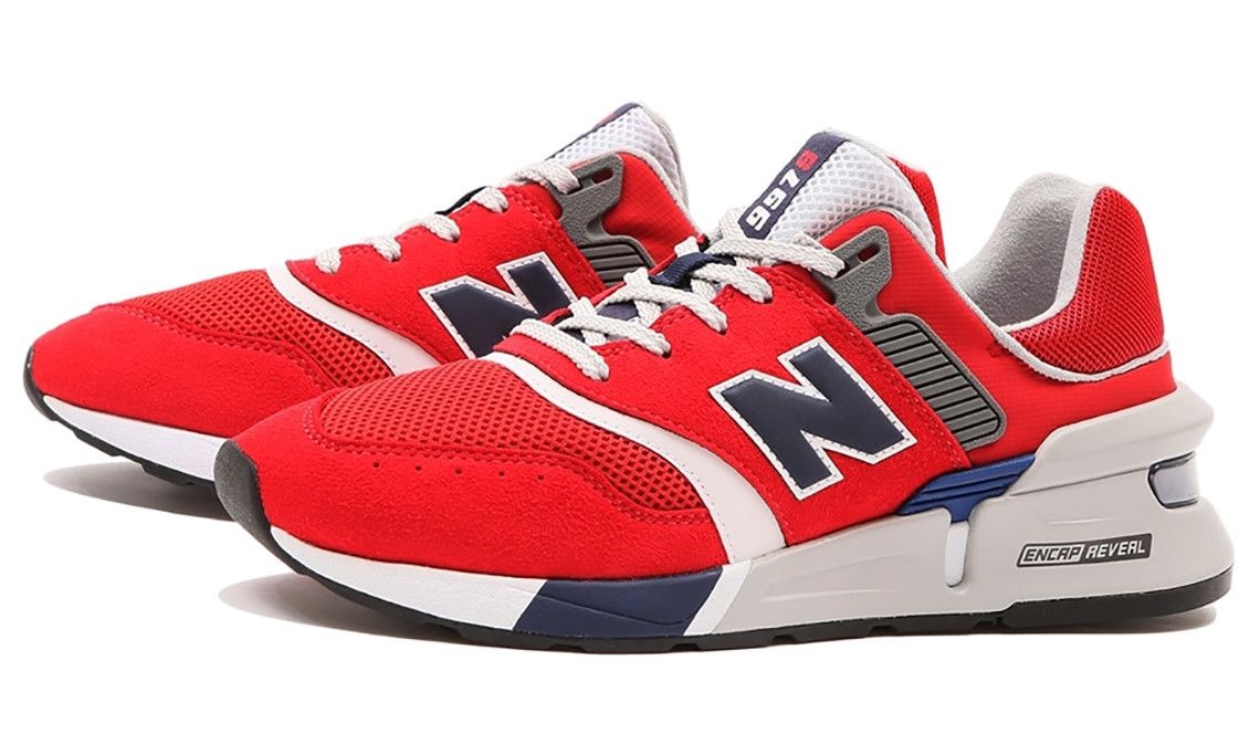 womens new balance red white and blue