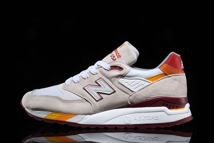 New Balance 998 White Burgundy Curry Made In Usa 4
