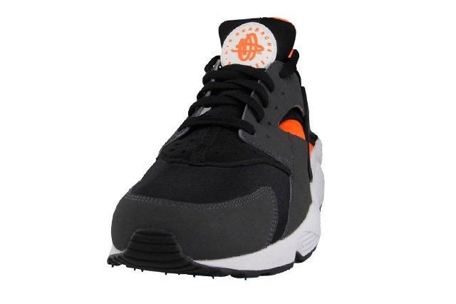 huaraches black and orange