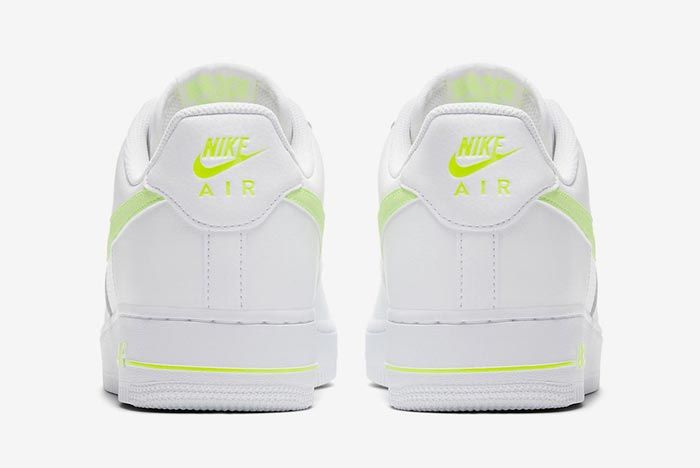 Nike Air Force 1 White Volt Heels