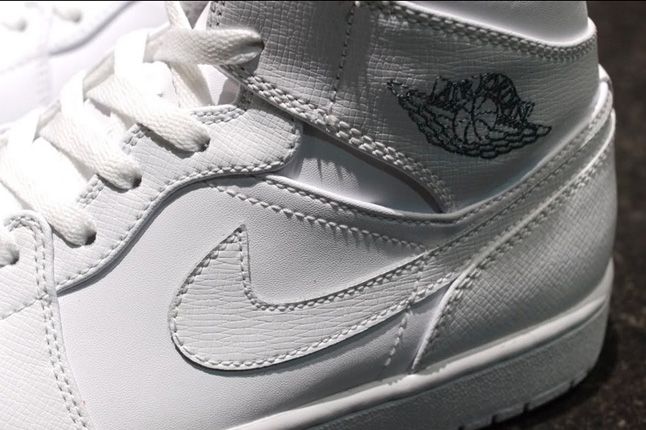 Air Jordan 1 White On White Textured Leather 1