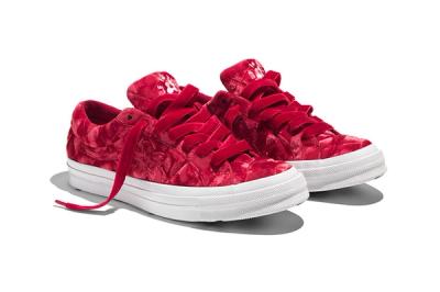 Golf Le Fleur Converse One Star Quilted Velvet Red Release Date Pair
