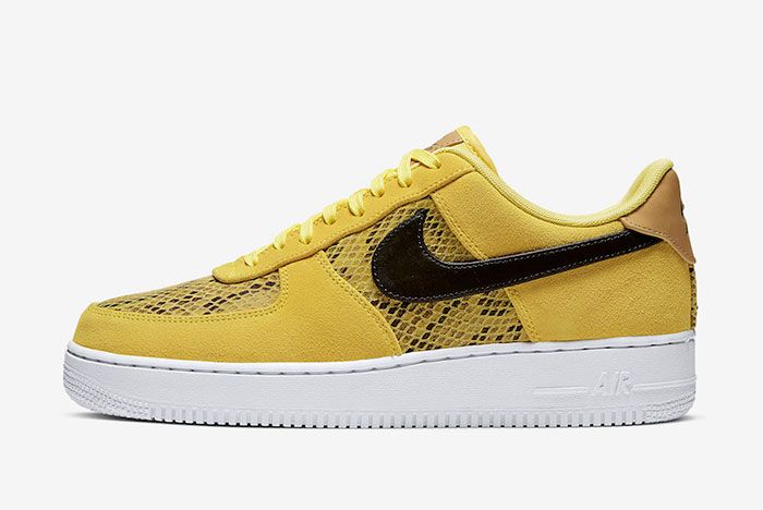 Nike Air Force 1 Low Yellow Snakeskin Bq4424 700 Lateral