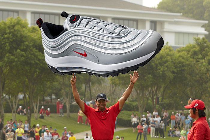 Tiger Woods Holding Air Max 97 Golf