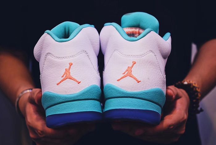 Air Jordan 5 Miami Light Aqua Release Date Heels Sneaker Freaker