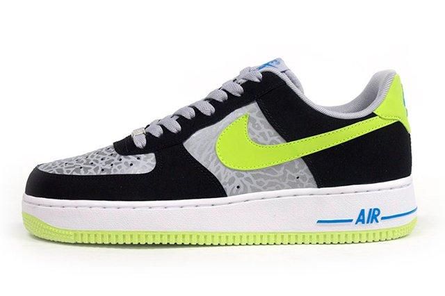 Nike Air Force 1 Low - Reflect Silver - Black - Volt 