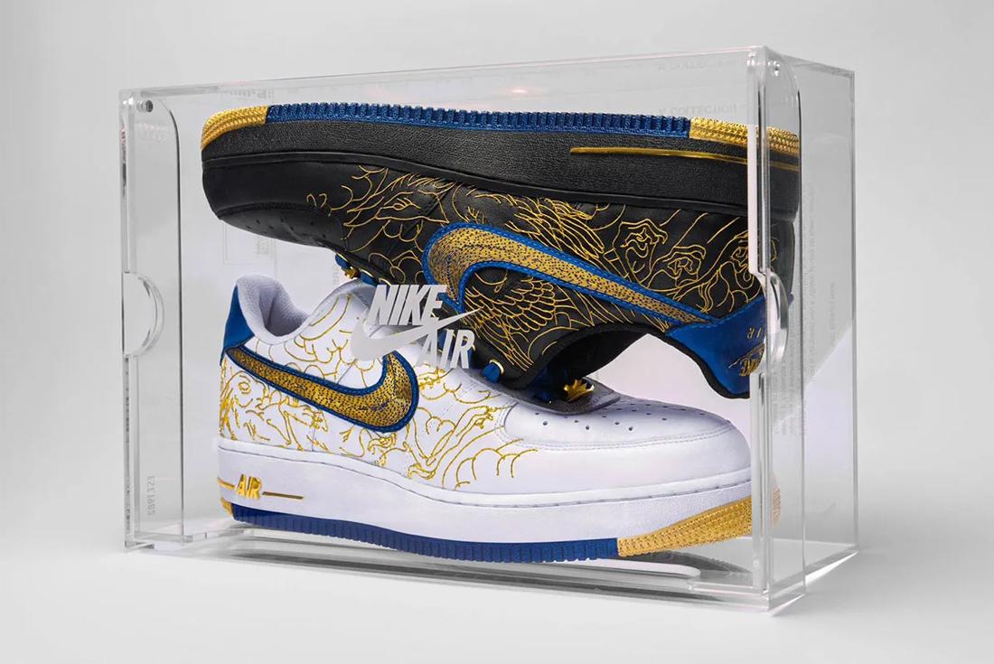 kim-a nike air force 1 'the gold sneaker' product shots on white