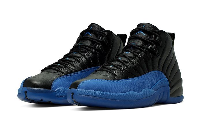 blue black and white jordan 12