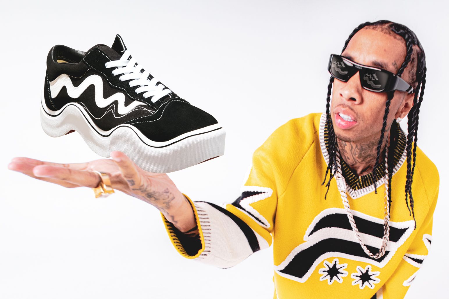 Tyga and MSCHF's 'Wavy Baby' Sneaker Is Wildly Warped!
