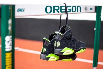 Air Jordan 6 Black Green University Of Oregon Pe Hurdles