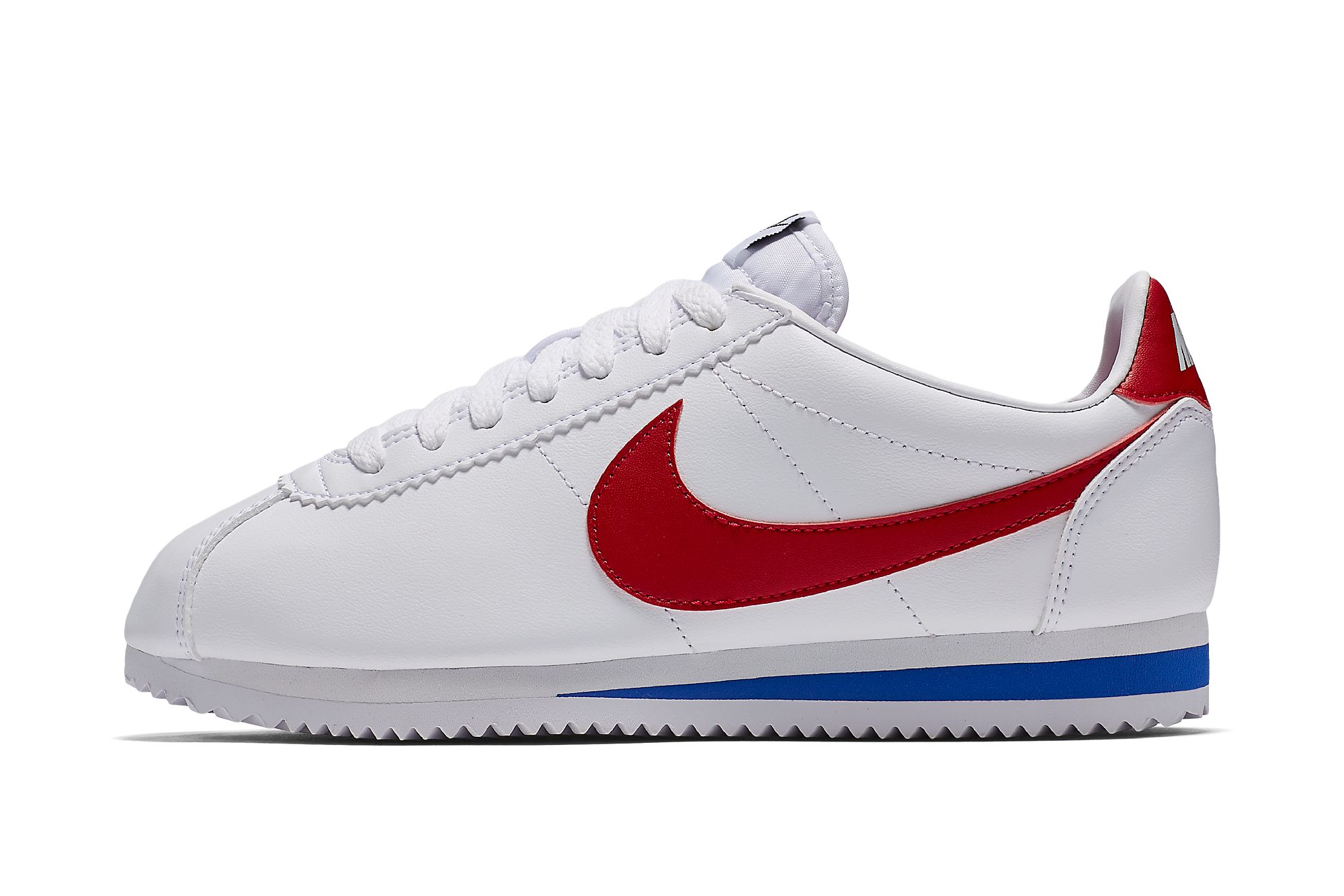 White nikes with on sale red swoosh womens