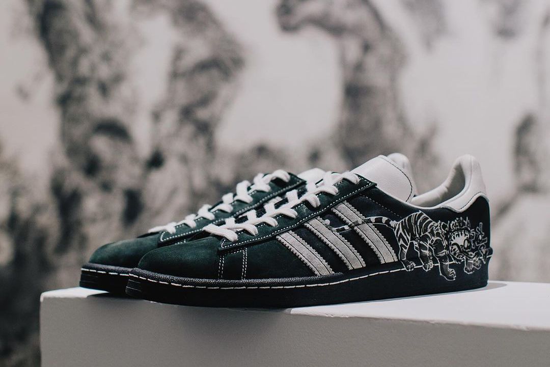 The Kasina x Kim Jung Gi x adidas Campus 80s Returns in Dark Green