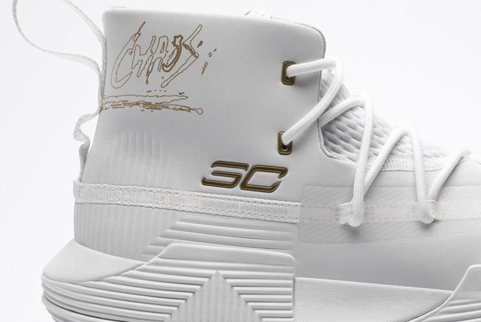 Under Armour Curry 3Zer0 2 White Gold Heel