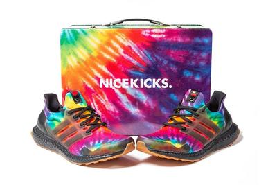 Nice Kicks Adidas Ultra Boost Woodstock Tie Dye Fu9164 Three Quarter Angle Front Shot