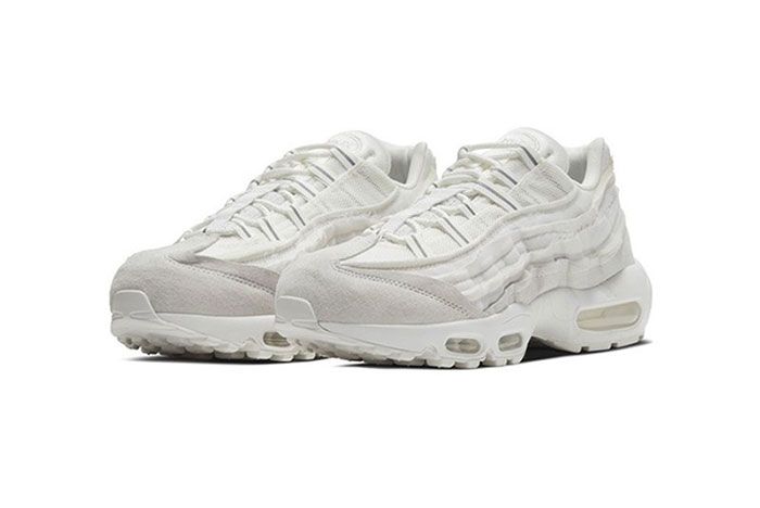 Comme Des Garcons Nike Air Max 95 White Three Quarter Angled Side Shot