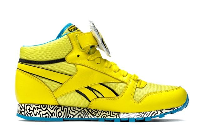 Reebok X Keith Haring Barking Dogs Yellow Blue Profile 1