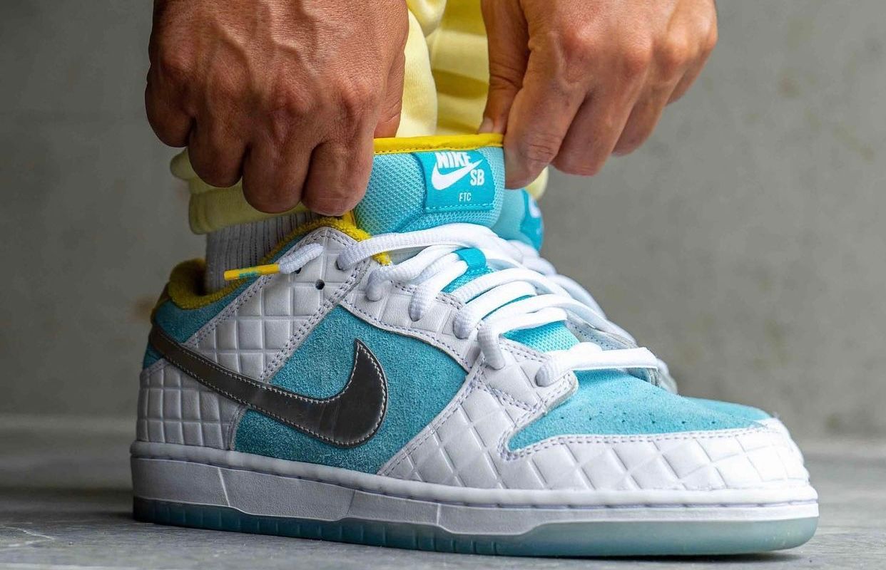 FTC × Nike SB Dunk Low \"White/Blue\" FTC Nike SB Dunk Low White Blue Yellow Release Info | Hypebeast