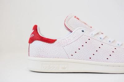 Adidas Stan Smith Cracked Leather White Red 3