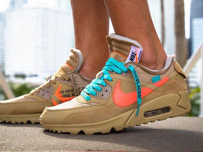 R inestable Campaña The Off-White x Nike Air Max 90 'Desert Ore' Gets On-Foot Shots - Sneaker  Freaker