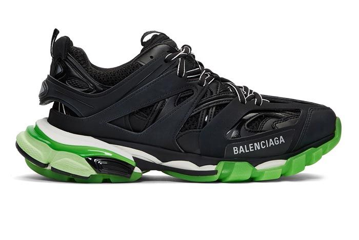 Balenciaga Track Sneaker Black Neon Green Lateral Shot