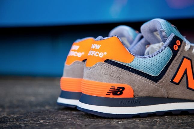 new balance 574 orange and blue