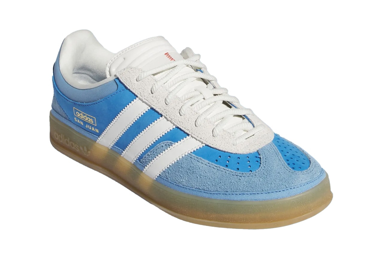 blue adidas sneaker on white background