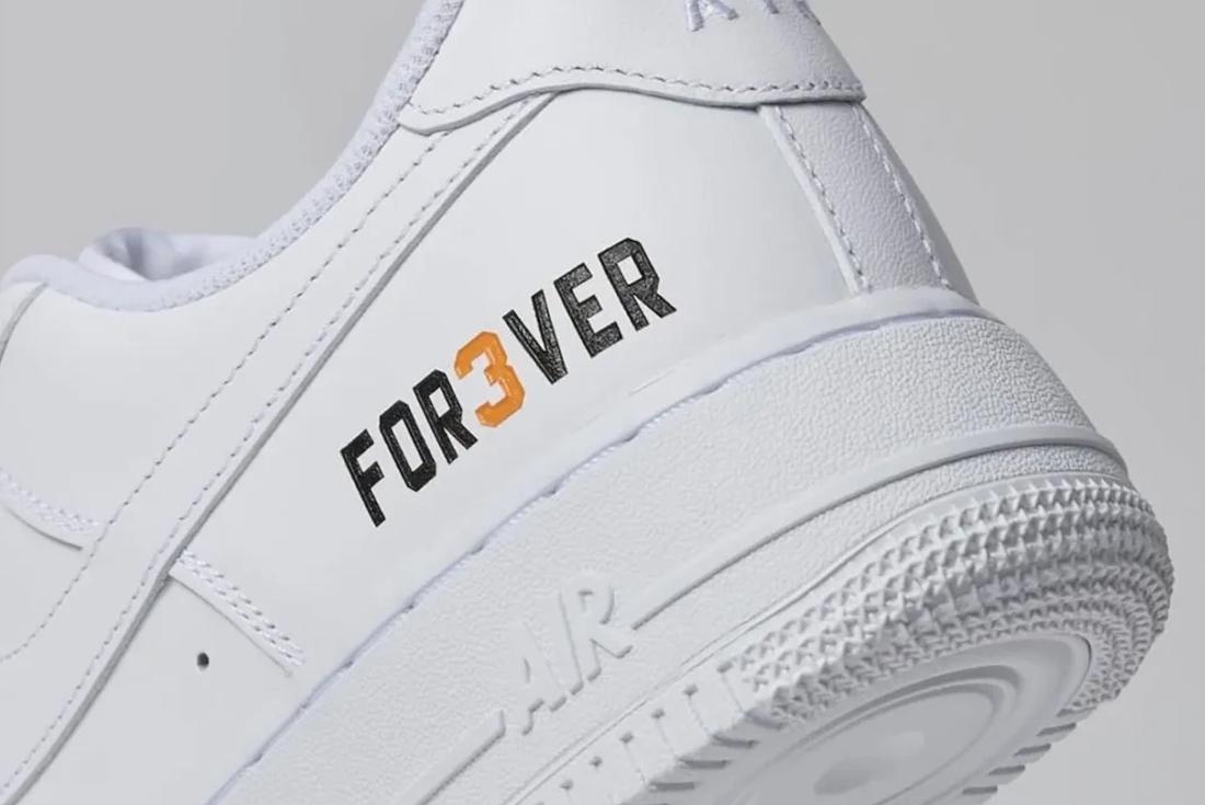 White Nike Shigeo Nagashima sneaker close-up of heel