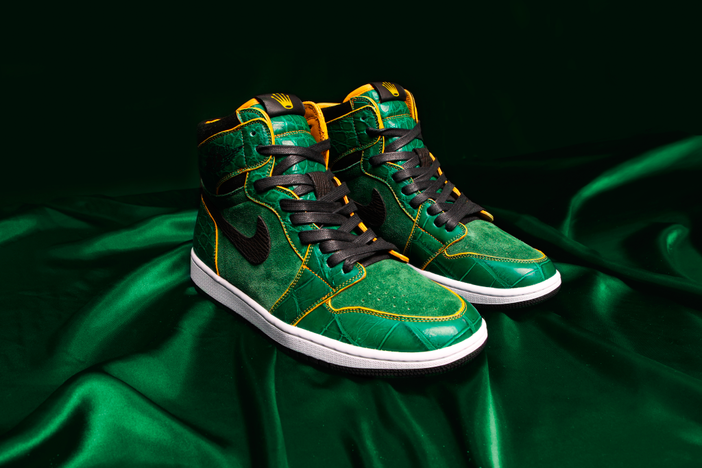 custom green jordans