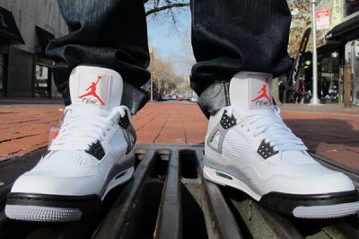 Air Jordan Iv White Cement On Feet 02 1