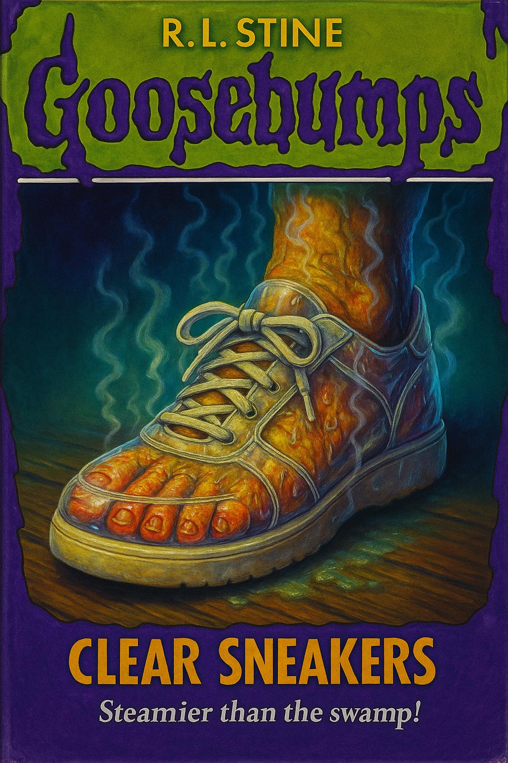 goosebumps clear sneakers illustration