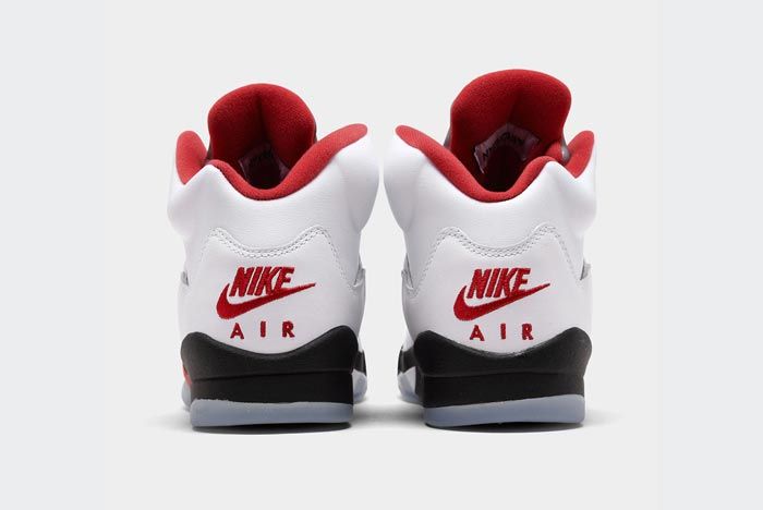 Air Jordan 5 Fire Red Heels