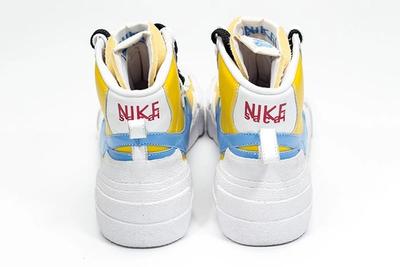 Sacai Nike Blazer Whitebaby Blueyellow Heel Shot 1