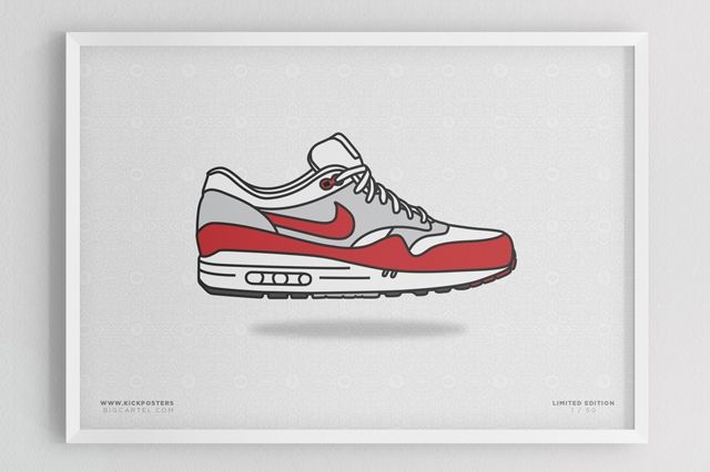 Sneaker Prints Air Max 1 Red White