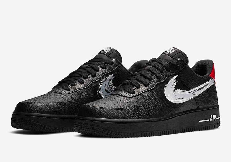 white air force ones black swoosh
