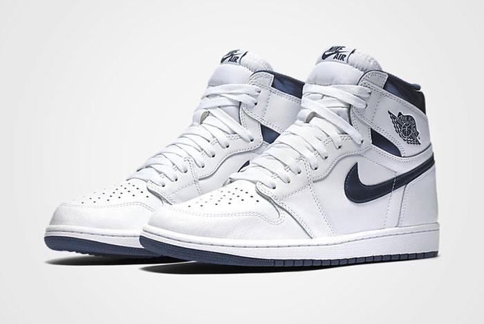 Air Jordan 1 High OG (White/Metallic Navy) - Releases 