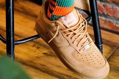 Supreme Air Force Low Wheat On Feet Supreme X Nike Air Force Low
