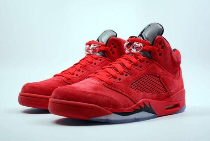 Nike air jordan 5 red suede hotsell