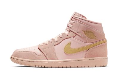 Air Jordan 1 Mid Coral Gold 852542 600 Release Date Lateral
