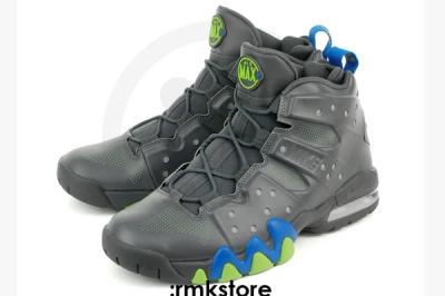 Nike Air Max Barkley Dark Grey Photo Blue Green Heels Pairiside 1