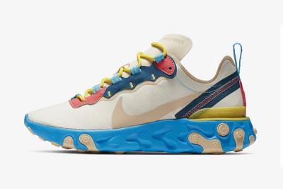 Nike React Element 55 Blue Yellow Peach Release Date Lateral