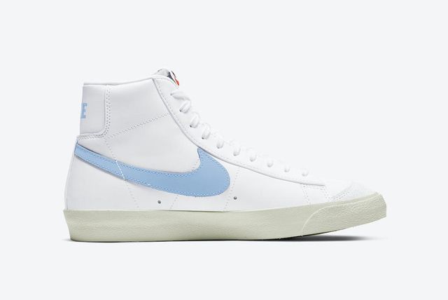 nike blazer leche baby blue suede trainers