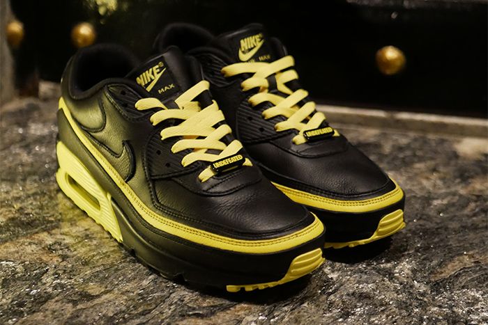 Undefeated Nike Air Max 90 Black Optic Yellow Leak Cj7197 001 Release Date Pair