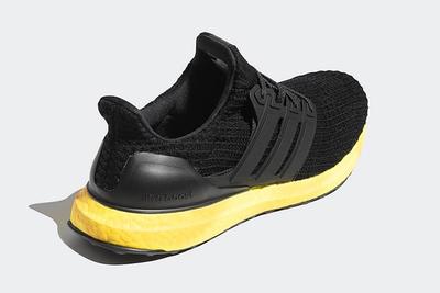 Adidas Ultra Boost Black Yellow Fv7280 Rear Angle