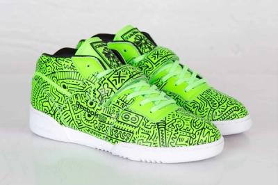 Keith Haring Reebok Classic Workout Mid Strap Neon Green 8