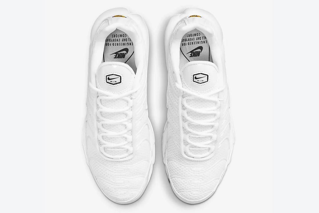 The Nike Air Max Plus 3 Triple White! Available at selected