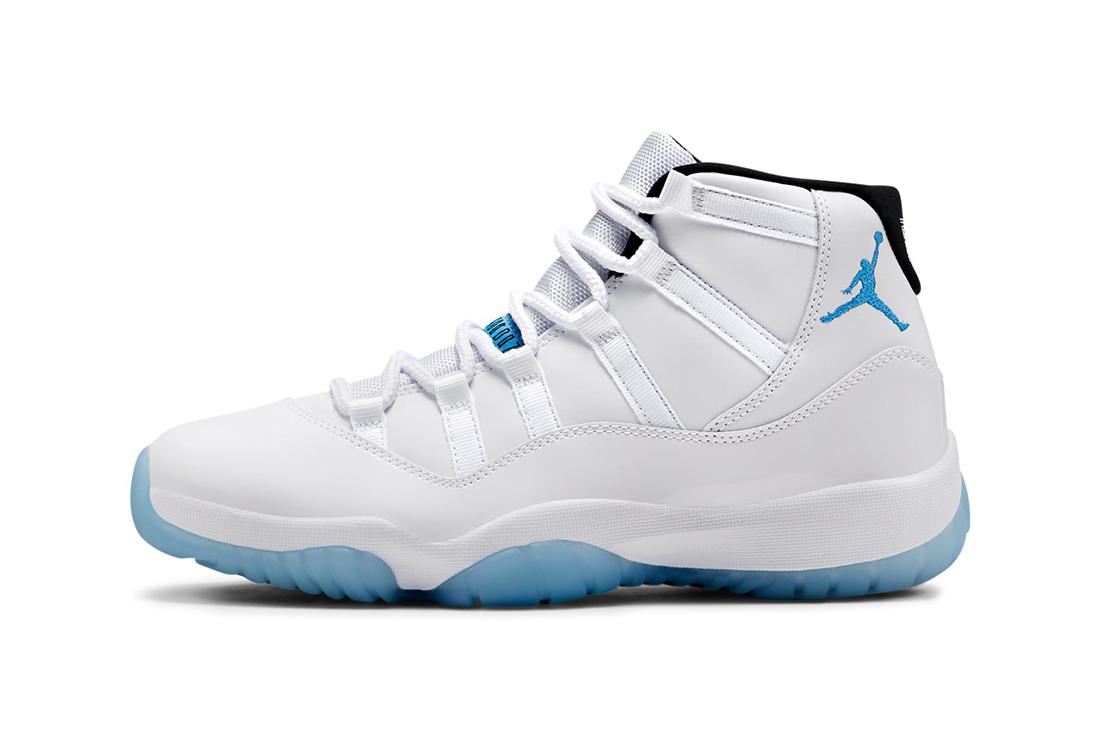 Nike Air Jordan 11 Columbia White Blue Basketball Sneakers 