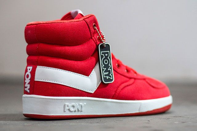 Pony Slam Dunk Hi Canvas Red Sideview